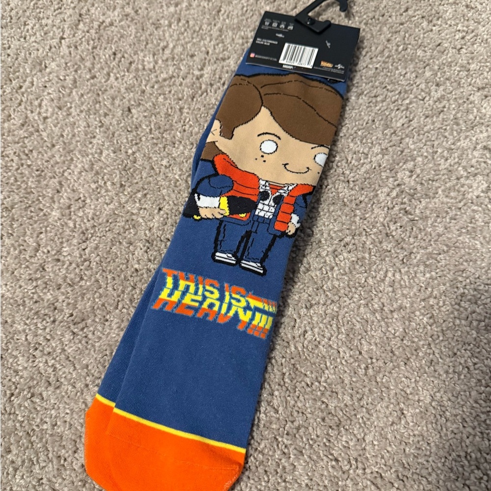 Back To The Future Blue and Orange Socks - Picture 2 of 2